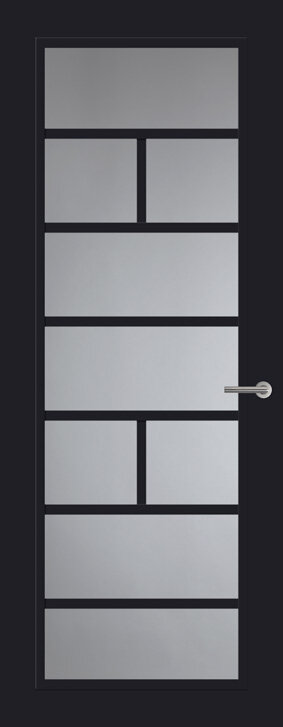 Binnendeur met glas FR505 | Front | Diep zwart