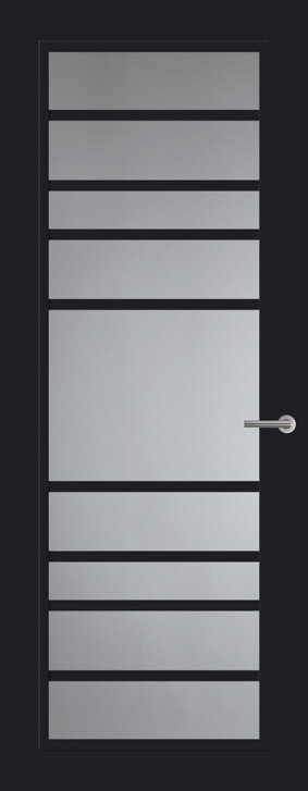 Binnendeur met glas FR518 | Front | Diep zwart